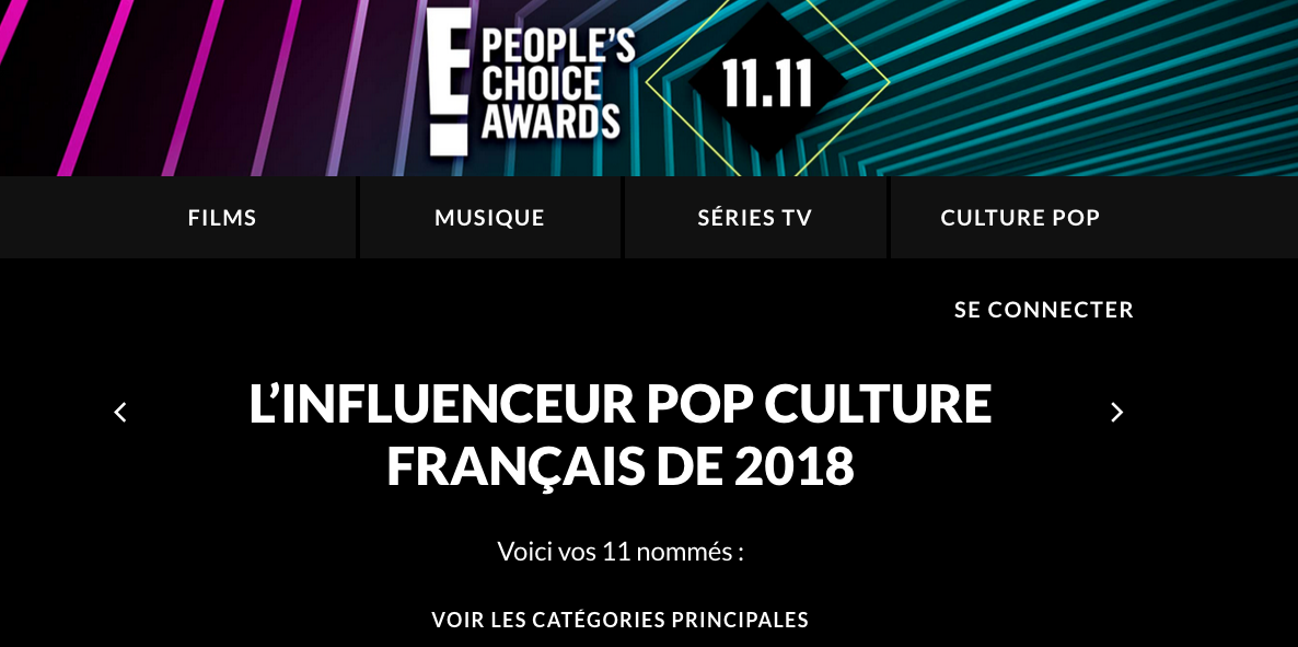 Quels influenceurs sont sélectionnés pour les People’s Choice Awards 2018