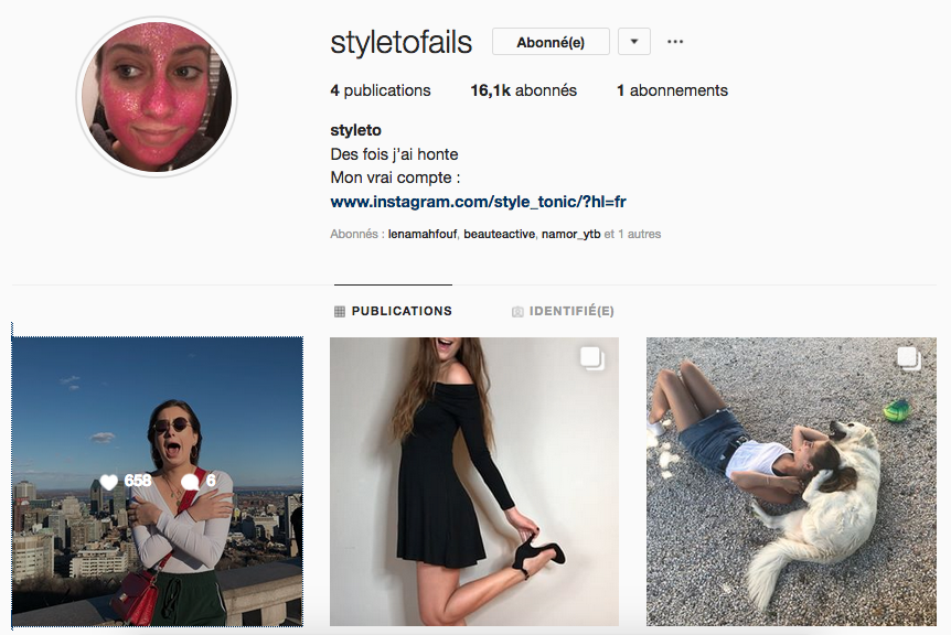 StyleTonic ouvre un second compte Instagram pour montrer ses photos ratées