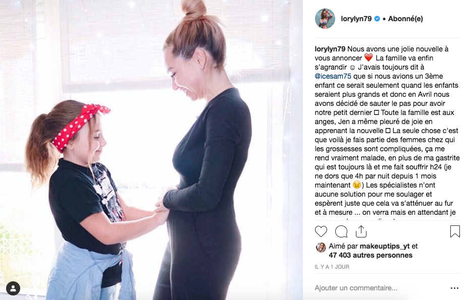 Lorylyn est enceinte de son troisième enfant
