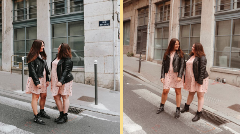 Ce duo de blogueuses propose une même tenue portée en deux tailles différentes