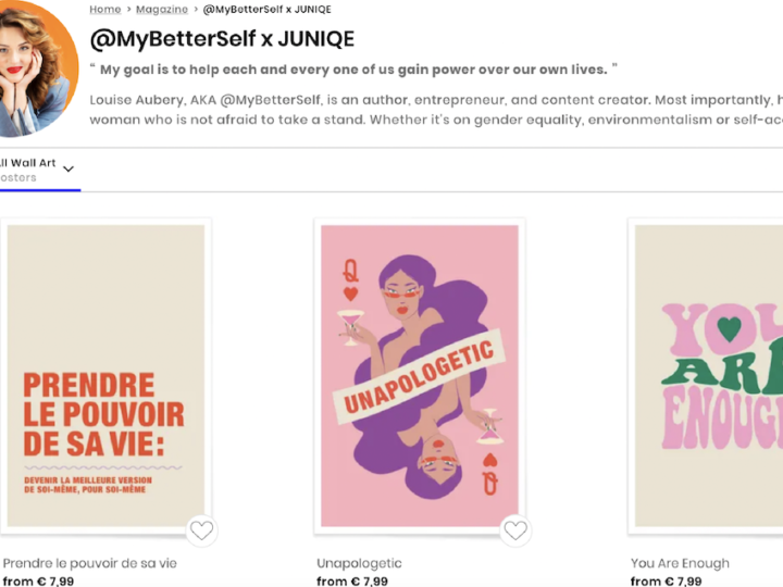 Pour Junique, My Better Self a conçu 8 affiches pour inspirer