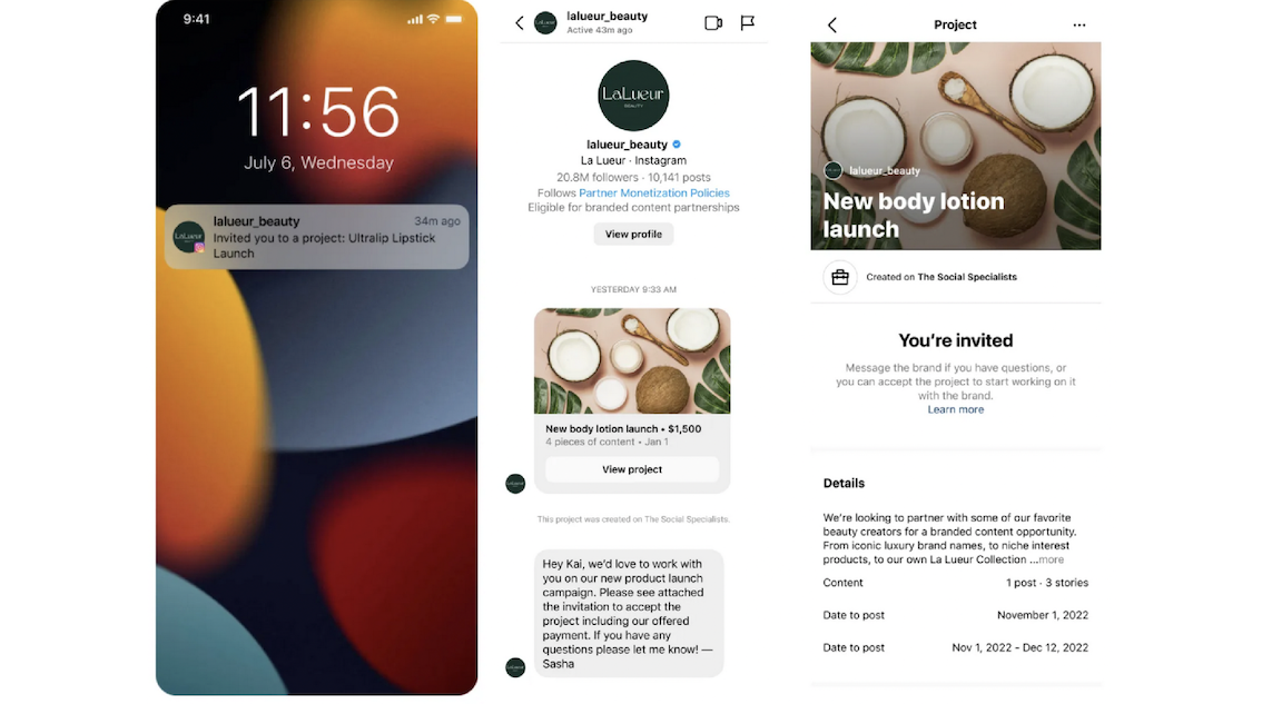 La creator marketplace d’Instagram évolue avec de nouvelles fonctionnalités