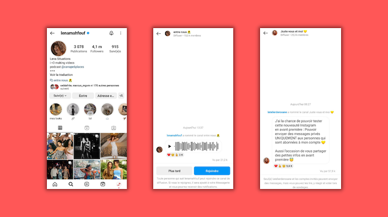 Les influenceurs ont accès aux canaux d’Instagram en avant-première