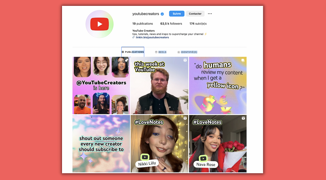 Pourquoi l’équipe de YouTube a-t-elle créé un compte Instagram pour les créateurs?