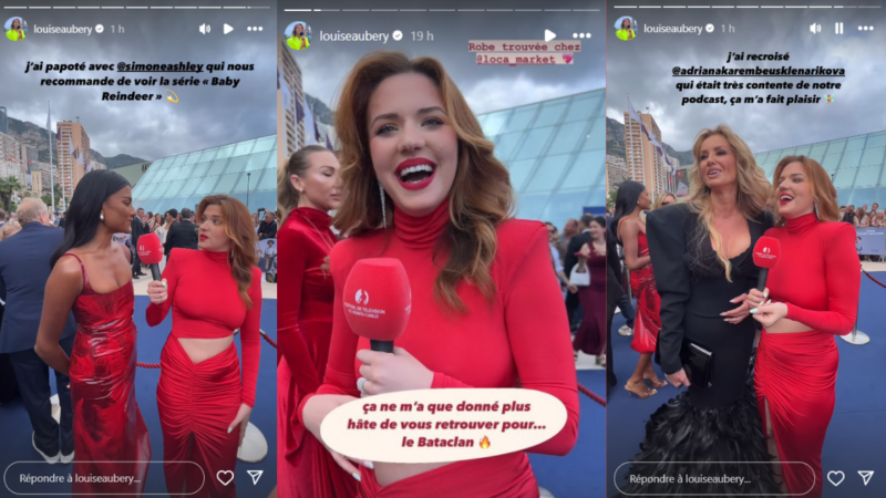 Au Festival de Télévision de Monte-Carlo, Louise Aubery a animé le tapis rouge