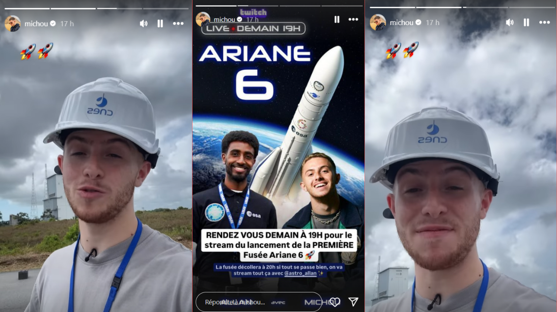 Pour le lancement de la fusée Ariane 6, Michou sera en direct sur Twitch depuis Kourou