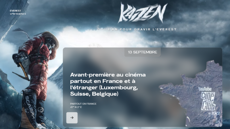 Dans quelles villes regarder le documentaire Kaizen d’Inoxtag?