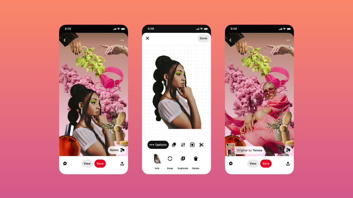 Pinterest présente deux nouvelles fonctionnalités pour son outil « Collages »