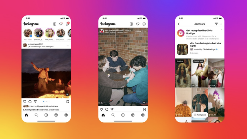 Sur Instagram, les carrousels avec de la musique apparaissent dans les Reels