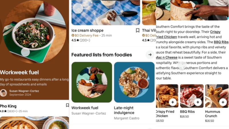 Uber Eats a lancé Lists, une sélection d’avis d’influenceurs pour aider à trouver un restaurant