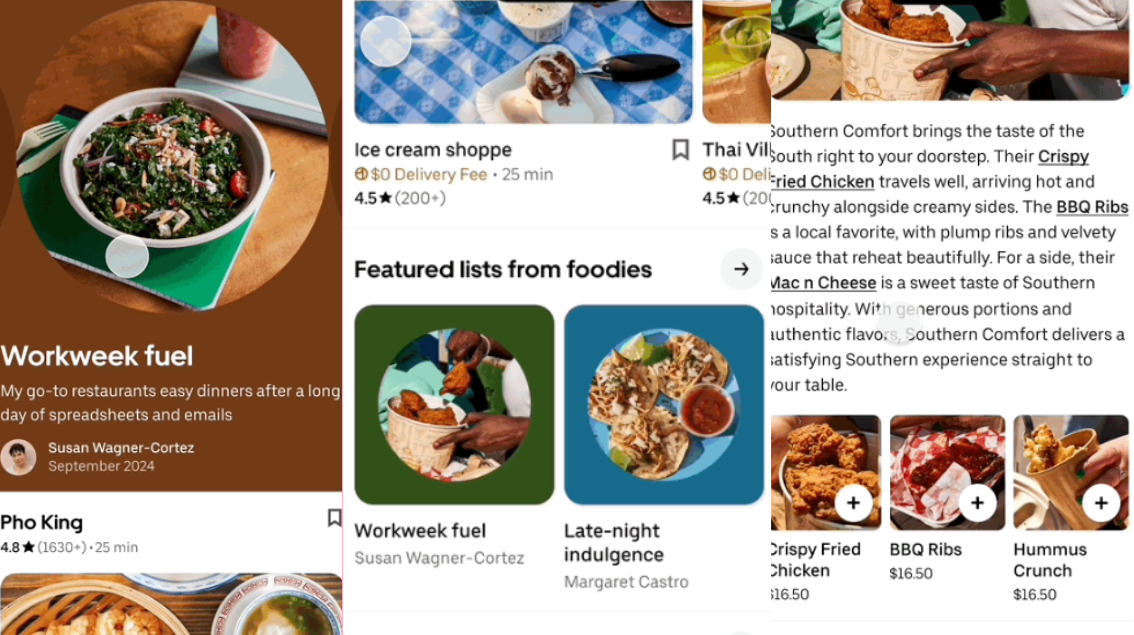 Uber Eats a lancé Lists, une sélection d’avis d’influenceurs pour aider à trouver un restaurant