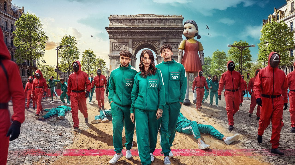 Inoxtag, Maghla et Just Riadh ont envahi l’Avenue des Champs Élysées avec Netflix, et ça a cartonné