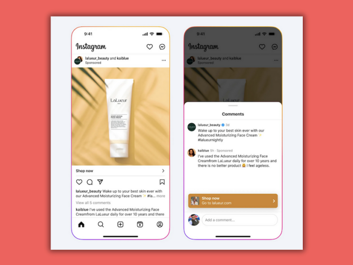 Instagram Ads déploie l’option du commentaire épinglé