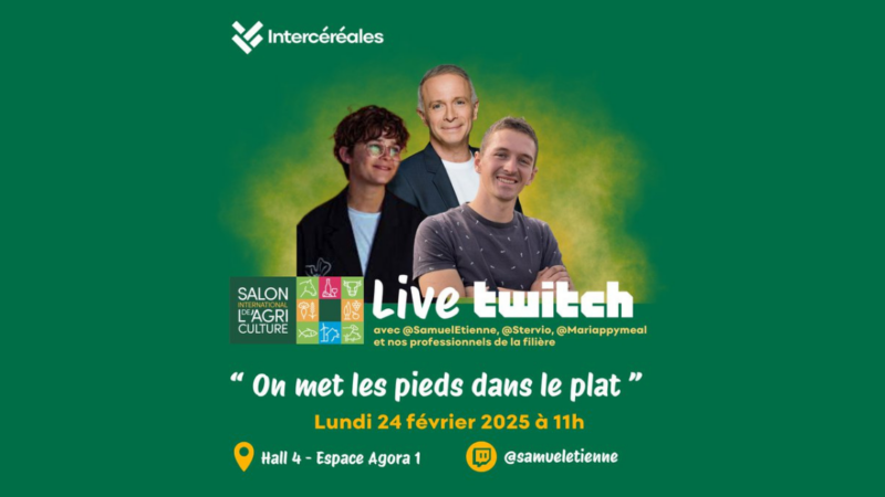 Samuel Etienne, Mariappymeal et Stervio vont animer un live sur Twitch, au Salon de l’Agriculture