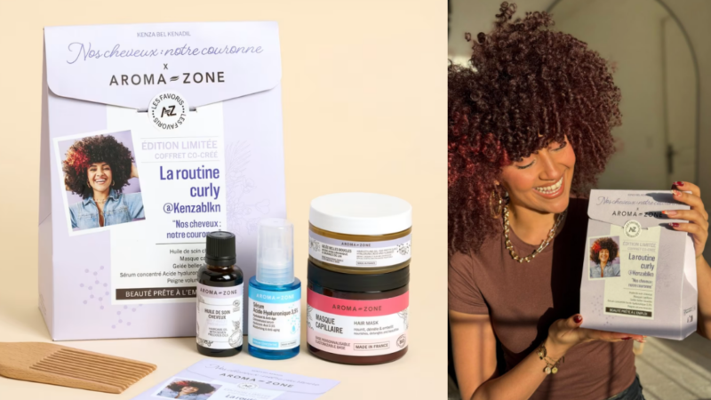 Avec Aroma Zone, la TikTokeuse Kenza Bel Kenadil imagine une routine pour cheveux texturés