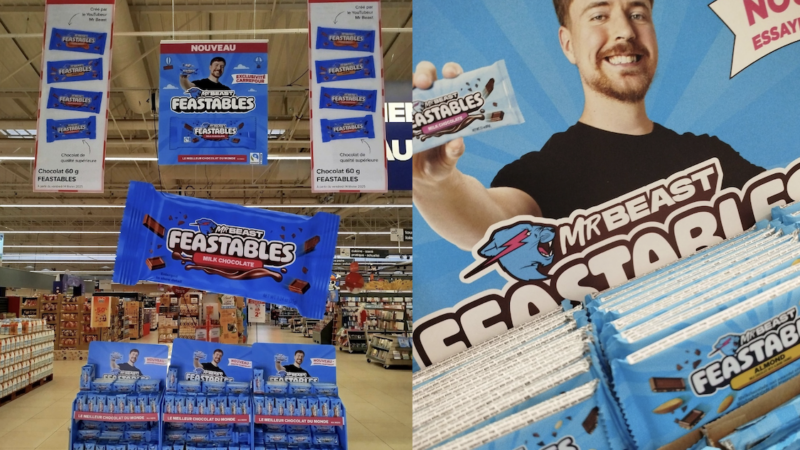 Feastables, la marque de chocolat de MrBeast, arrive chez Carrefour