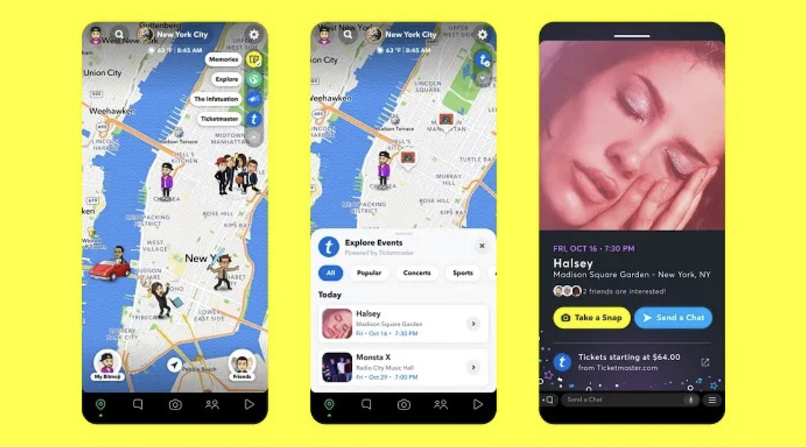 Comment Snapchat organise le contenu sur la Snap Map