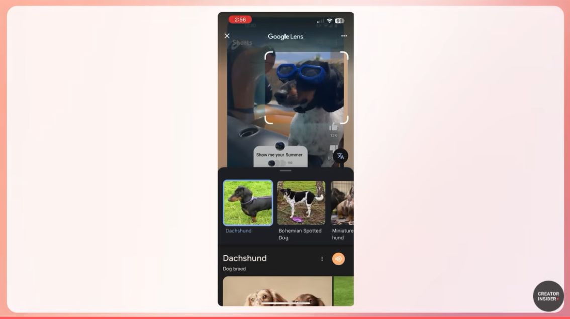 Google Lens débarque sur YouTube Shorts
