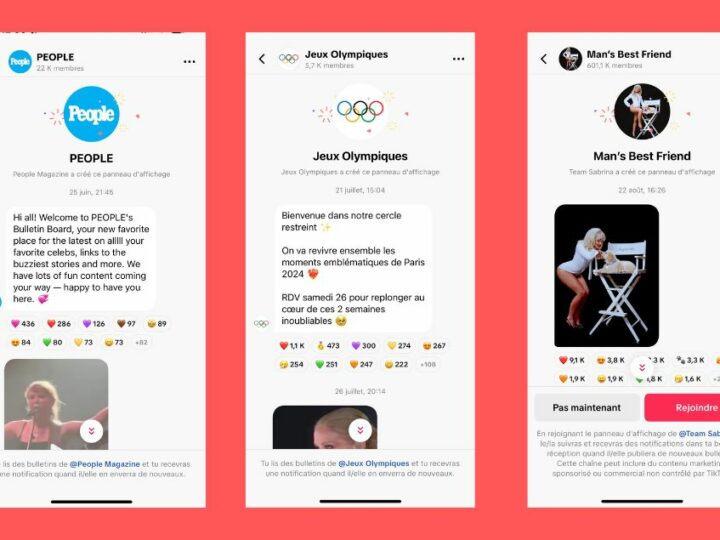 TikTok introduit les panneaux d’affichage (Bulletin Board)