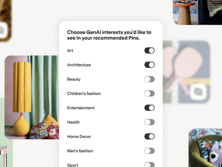 Pinterest propose à ses utilisateurs de voir plus ou moins de contenus générés par IA