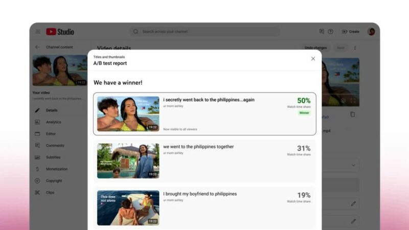 Désormais, tous les créateurs ont accès à l’A/B testing des titres sur YouTube