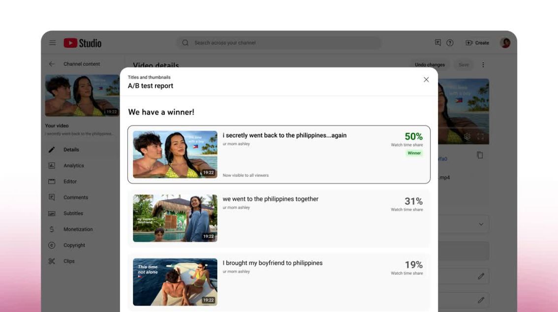 Désormais, tous les créateurs ont accès à l’A/B testing des titres sur YouTube