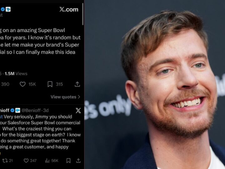 Le CEO de SalesForce invite MrBeast à réaliser son spot publicitaire pour le Super Bowl 2026
