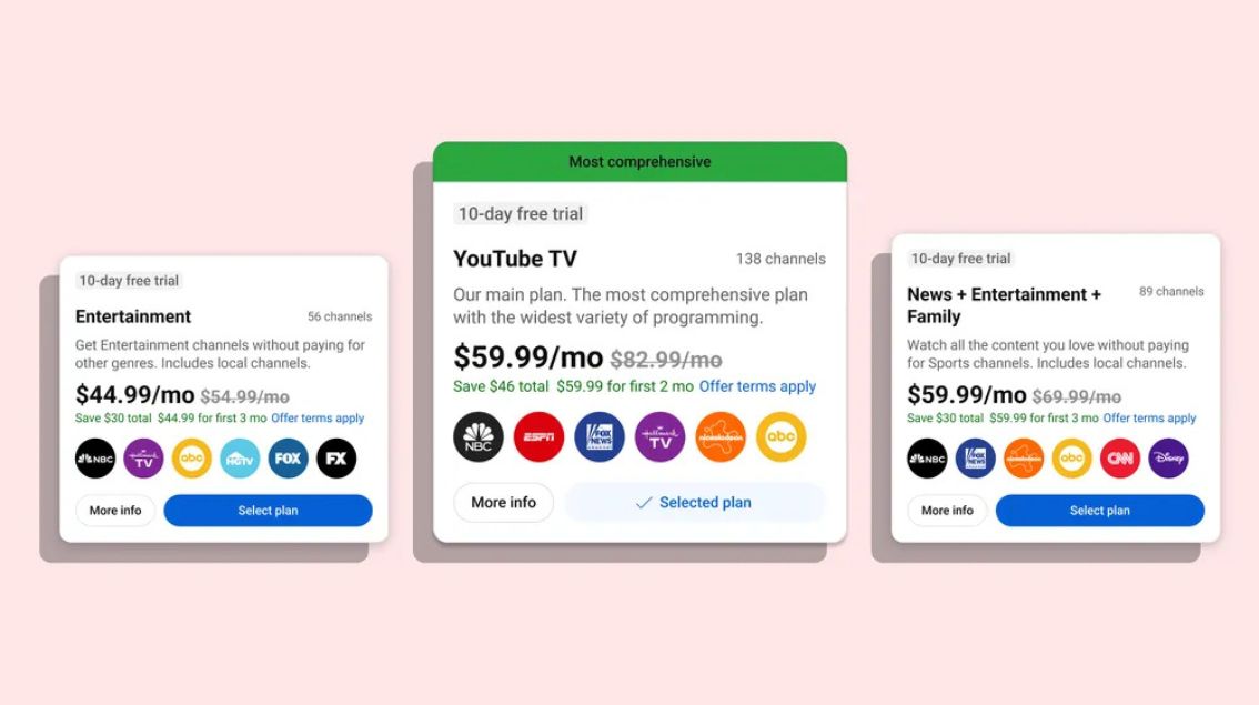 YouTube dévoile ses nouveaux abonnements pour YouTube TV en 2026