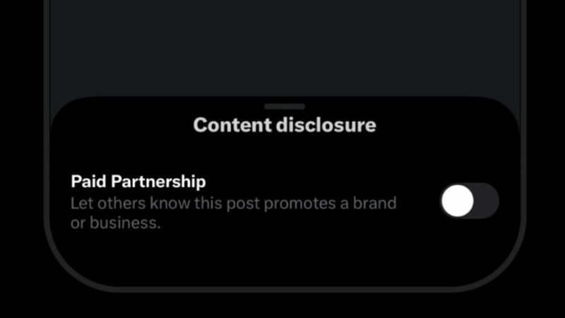 X intègre la mention « paid partnership » sur sa plateforme