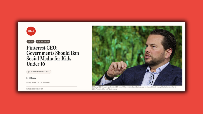 Le PDG de Pinterest appelle à une interdiction des réseaux sociaux pour les moins de 16 ans