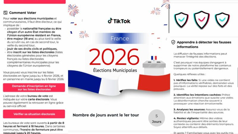 TikTok met en place un espace dédié aux élections municipales pour lutter contre les fakes news