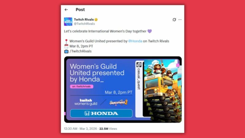 Twitch célèbre la Journée internationale des droits de la femme sur un jeu de cuisine, et ça fait polémique