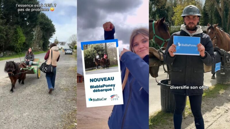 BlaBlaCar s&rsquo;associe à des créateurs de contenu équestres pour sa blague du 1er avril