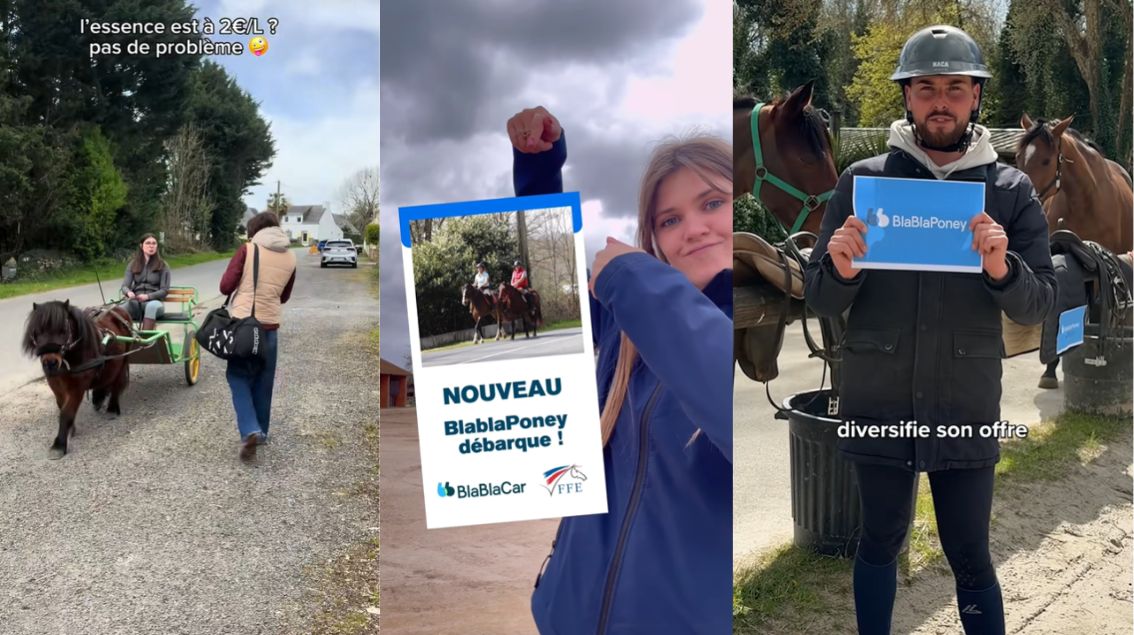BlaBlaCar s&rsquo;associe à des créateurs de contenu équestres pour sa blague du 1er avril