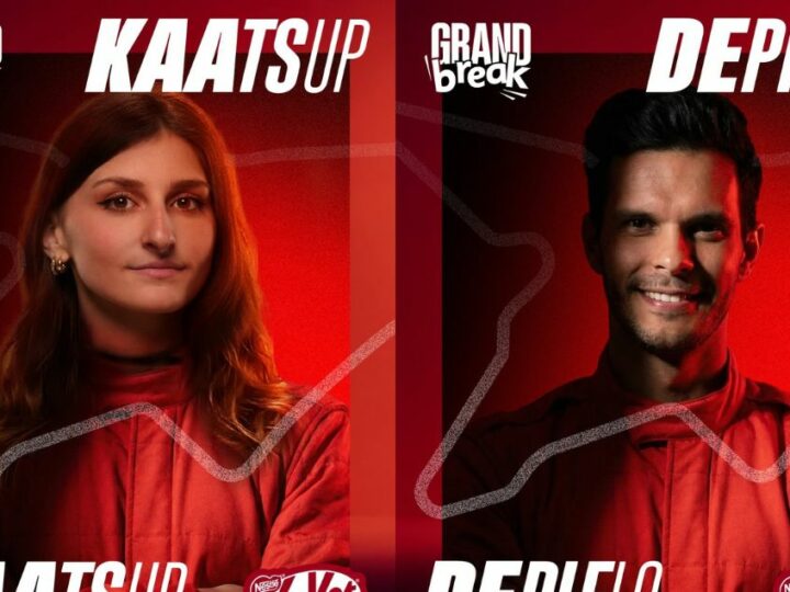 Kaatsup, Depielo et JustRiadh défient leurs abonnés sur un simulateur de course avec KitKat