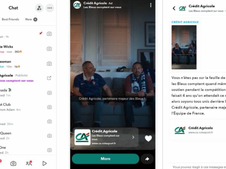 Le Crédit Agricole est la première marque à tester le format First Snap sur Snapchat à l&rsquo;occasion de la Coupe du Monde