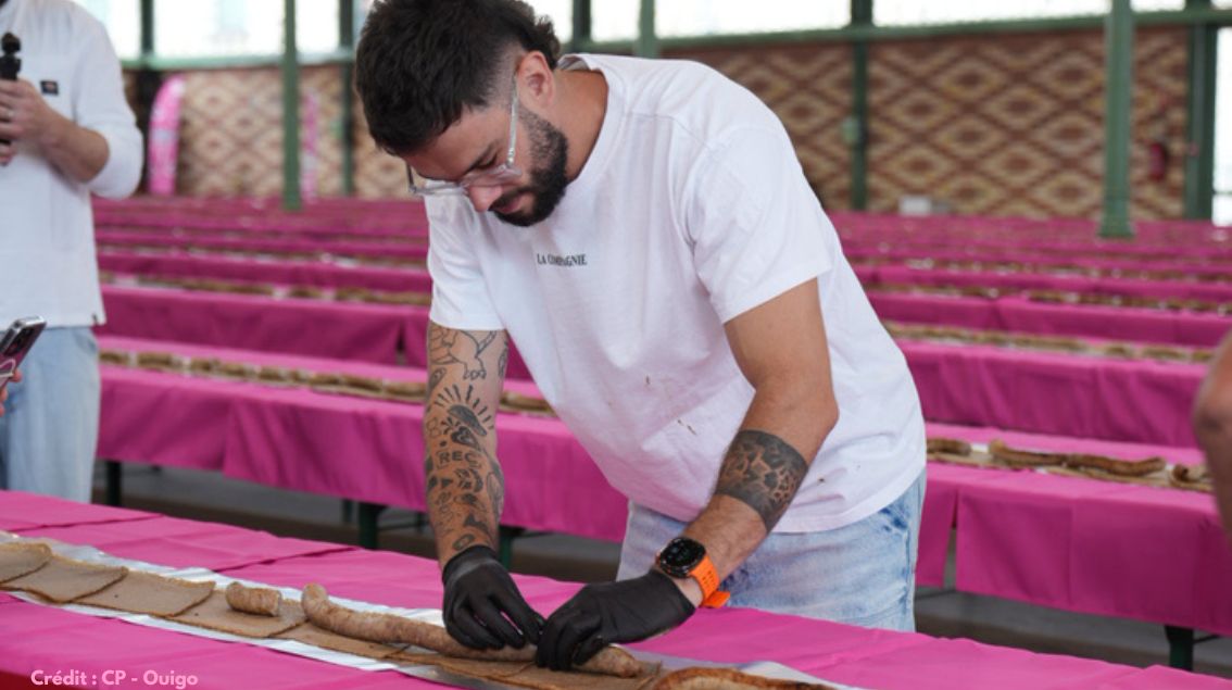 Ouigo s&rsquo;associe à Le Bouseuh pour battre le record du monde de la plus longue galette-saucisse à Rennes