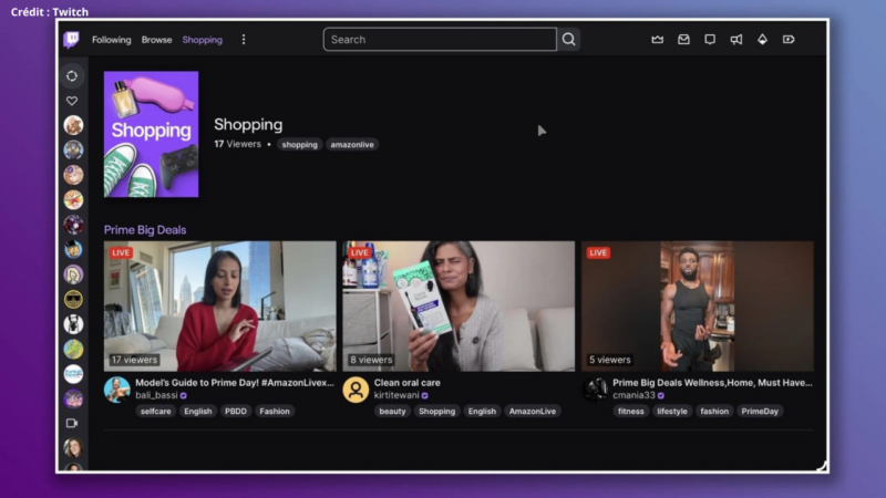 Twitch expérimente le live shopping avec Amazon